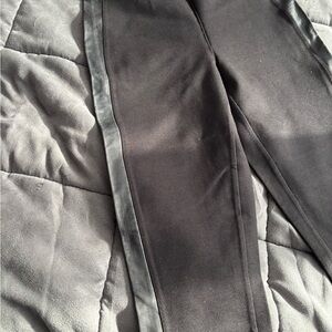 J Crew Black Leather Stripe Pants